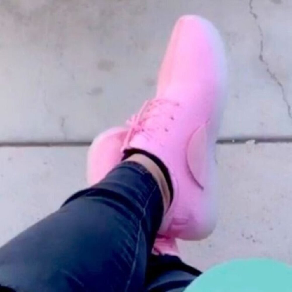 Light-Up Pink LED Sneakers W/USB Charging-NEW**